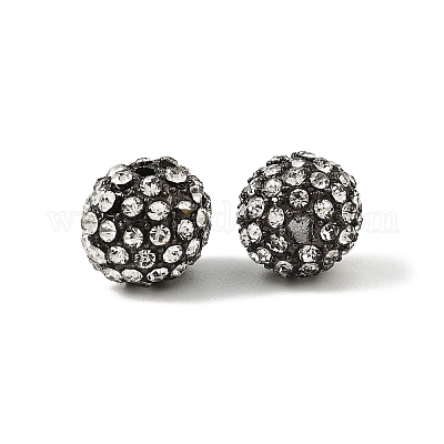 Бусины из сплава и страза&nbsp;RB-A034-10mm-A01B-1