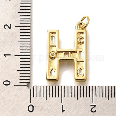 Латунные микропаве прозрачные подвески с фианитом KK-G521-01G-H-1