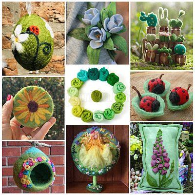 75г 15-х цветная шерстяная ровница для валяния&nbsp;DIY-TA0011-31B-1