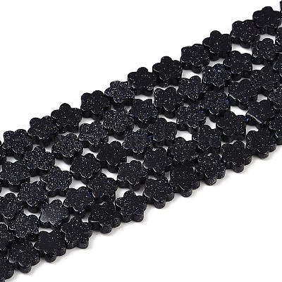 Синтетический синий авантюрин бисер нитей&nbsp;G-B138-C14-01-1