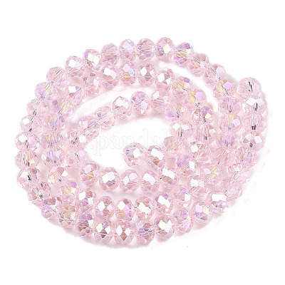 Стеклянные бусины с гальваническим покрытием  EGLA-A044-T6mm-B10-1