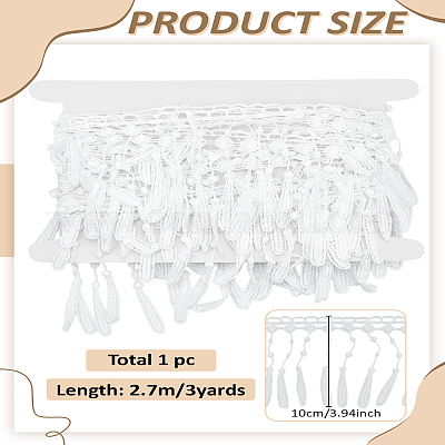 3 ярд полиэфирной кружевной ленты с кисточками&nbsp;OCOR-LP0002-57B-1