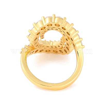 Кольца из латуни с микропаве RJEW-U009-01G-1