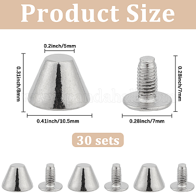 30 шт. конические заклепки из сплава&nbsp;FIND-GF0008-58P-1