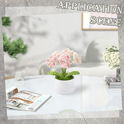 1 шт. вязаный вручную цветок для горшечных растений&nbsp;DJEW-SC0001-15E-1