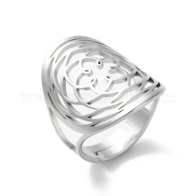 Открытые кольца из нержавеющей стали 304 для женщин RJEW-S240-03P-1