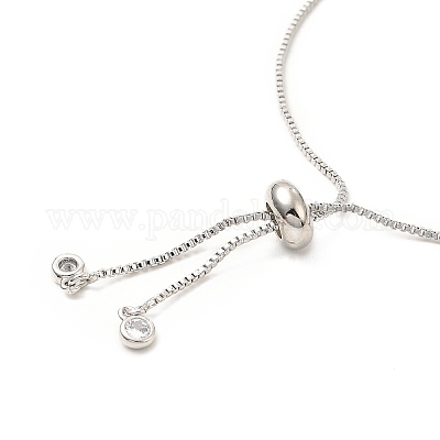 Регулируемая стойка с покрытием из латуни кубический цирконий и браслеты-цепочки BJEW-A132-23P-1