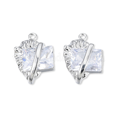 Подвески из латуни с прозрачным фианитом KK-N232-474P-1