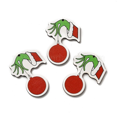 Шаровые односторонние подвески из дерева с принтом WOOD-H102-02E-1