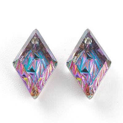 Подвески из тисненого стекла со стразами&nbsp;GLAA-J101-04A-001VO-1