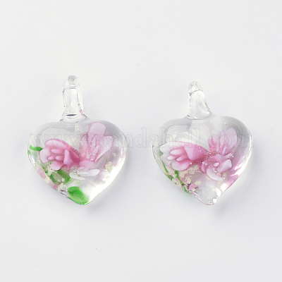 Сверкающие кулоны лэмпворк ручной работы X-LAMP-R136-04F-1