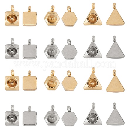 Подвеска из нержавеющей стали 304 со стразами STAS-UN0011-07-1