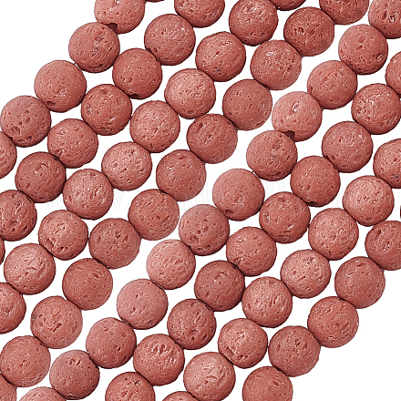 4 нити синтетических бусин из лавового камня G-OC0004-22B-01-1