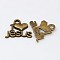 Tibetan Style Alloy Pendants, For Easter, Holy Charms(I Love Jesus), Cadmium Free & Nickel Free & Lead Free, Heart, Antique Bronze, 13x15x2mm, Hole: 3mm