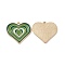 Alloy Pendants, with Enamel, Heart Charm, Golden, Sea Green, 25x26x1.5mm, Hole: 1.8mm