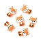 6Pcs Silicone Beads, Cartoon Fox, Dark Orange, 29.5x23.5x16.5mm, Hole: 2mm