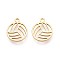 304 Stainless Steel Charms, Cut-Out, Ball, Real 18K Gold Plated, Volleyball, 12.1x9.9mm