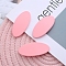 Frosted Plastic Snap Hair Clips, with Metal Clip, for Women and Girls, Oval, Pink, 56x26mm