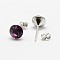 Austrian Crystal Stud Earrings, with 925 Sterling Silver Earring Posts, 204_Amethyst, 16x7mm, Pin: 0.8mm