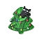 Acrylic Pendants, Christmas Tree Charms, Green, 34x31x4.5mm, Hole: 1.8mm