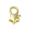 Brass Lobster Claw Clasps, Cadmium Free & Nickel Free & Lead Free, Star, Golden, 13x7.5x4.5mm, Hole: 1.5x2.5mm