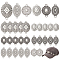 36Pcs 6 Styles Tibetan Style Zinc Alloy Connector Charms, Antique Silver, Mixed Shapes, 35.5~47.5x19.5~30mm, 6pcs/style