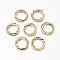 Brass Links connectors, Long-Lasting Plated, Nickel Free, Ring, Real 18K Gold Plated, 21x0.4mm, Hole: 1.2mm