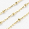 Ion Plating(IP) 304 Stainless Steel Cable Chains, Satellite Chains, Soldered, with Spool, Rondelle Beads, Golden, 2.5x2x0.5mm, about 32.81 Feet(10m)/Roll