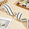 5 Yards Cotton Ribbon, Handmade Sweater Ribbon Trim Decoration, for DIY, Package, Stripe Pattern, with 1Pc Plastic Empty Spools, Black, 1-1/2 inch(38mm), about 4.98 Yards(4.55m)/Set