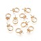 Brass Screw Eye Peg Bails Charms, for Half Drilled Bead, Nickel Free, Real 18K Gold Plated, 9x5x3.5mm, Hole: 3.5mm, Pin: 0.5mm
