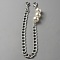 Aluminum Curb Chain Bag Handles, with Lobster Claw Clasps & Plastic Imitation Pearl, Platinum, 33.2cm