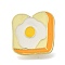Food Theme Enamel Pins, Alloy Brooches for Backpack Clothes, Toast, 24.5x24mm
