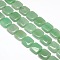 Natural Square Green Aventurine Beads Strands, Flat Slice Beads, 20x20x6mm, Hole: 1mm, about 20pcs/strand, 15.74 inch