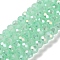 Baking Electroplate Glass Beads Strands, AB Color, Faceted, Round, Aquamarine, 10x8mm, Hole: 1mm, about 60~61pcs/strand, 46~48cm