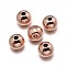 Brass Beads, Lead Free & Nickel Free & Cadmium Free, Solid Round, Real Rose Gold Plated, 10mm, Hole: 2mm