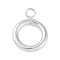 Non-Tarnish 304 Stainless Steel Toggle Clasps, Ring, Stainless Steel Color, 14.5x11x2mm, Hole: 2mm