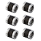 6Pcs 303 Stainless Steel European Beads, Large Hole Beads, Column, Black, 10x10mm, Hole: 6mm