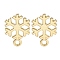 Alloy Stud Earring Findings, Snowflake, Golden, 14x10mm, Hole: 1.5mm, Pin: 0.7X13mm