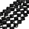 Natural Black Stone Beads Strands, Twisted Rhombus, 19~19.5x19~19.5x5~5.5mm, Hole: 1mm, about 21pcs/strand, 15.83''(40.2cm)
