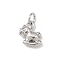 Brass Pendants, Hobbyhorse Charms, Cadmium Free & Lead Free, Rack Plating, Long-Lasting Plated, with Jump Ring, Platinum, 10x10x4mm, Hole: 3mm