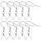 50Pcs 304 Stainless Steel Hooks, Ear Wire, with Ice Pick Pinch Bails, Stainless Steel Color, 27x20mm, 21 Gauge, Pin: 0.7mm