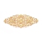 Brass Filigree Joiners, For DIY Bookmark Making, Flower, Golden, 82x35x0.8mm