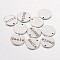 Non-Tarnish 201 Stainless Steel Pendants, Flat Round with Word Uncle, Stainless Steel Color, 15x1mm, Hole: 1.3mm