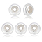 5Pcs 925 Sterling Silver Beads, Rondelle with Silicone Inside, with 1Pc Suede Fabric Square Silver Polishing Cloth, Silver, Bead: 8x3.5mm, Hole: 2.2mm