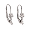Tarnish Resistant 304 Stainless Steel Leverback Earring Findings, with Loop, Stainless Steel Color, 19.5x10mm, Hole: 1.6mm