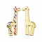 Alloy Pendants,  Cadmium Free & Nickel Free & Lead Free, Giraffe, Colorful, 33x17x1.5mm, Hole: 1.2mm