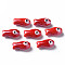 Handmade Porcelain Beads, Famille Rose Style, Fish, FireBrick, 19.5x10x8mm, Hole: 2mm