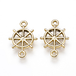 Соединители звеньев сплава, руль, золотой свет, 20.5x14.5x2.5 мм, отверстие : 1 мм