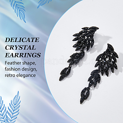 2 комплект из 2 асимметричных серег в форме крыльев со стразами&nbsp;EJEW-FI0001-31