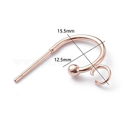 Серьги-полукольца из нержавеющей стали 304&nbsp;STAS-Z028-B02-RG